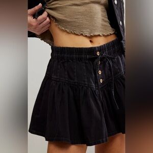 Free People We The Free Roselle Denim Mini Skirt Black Women’s Size Small